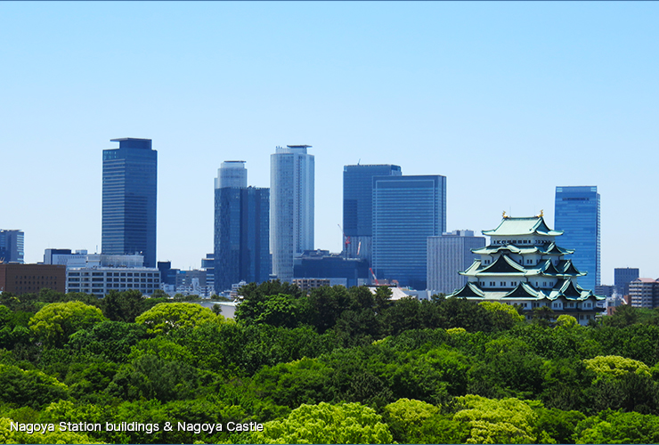 Nagoya Station buildings & Nagoya Castle